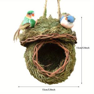 1pc Woven Straw Bird Nest, Grass Nest, Bird House, Bird Nest, Outdoor Garden Decoration Creative Bird Cage