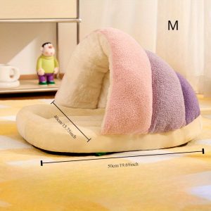 Cozy Cloud-Shaped Pet Bed for Cats & Small Dogs - Semi-Enclosed, Warm Cotton Nest