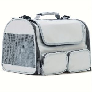 FUKUMARU Large Cat Travel Carrier with Mesh Window, Soft-Sided Pet Carrier for Under 40 lbs, Airline Approved, with Dog Pockets and 4 Storage Compartments