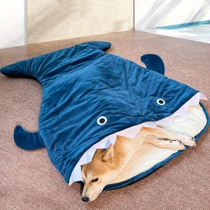 Cartoon Shark Shaped Pet Dog Bed Nest, Self Warming Dog Cave Nest Non-slip Dog Bed Mat Cushion Pad For Indoor Dogs