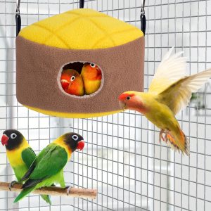 Cozy Plush Bird Nest for Hanging Hammock, Winter Bird House Snuggle Hut for Cage Accessories, Provides Warmth and Comfort for Your Feathered Friend