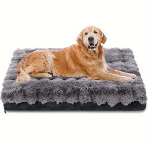 Dog Bed For Large Dogs, Orthopedic Dog Bed, Soft Plush, Faux Fur Fluffy Dog Mat With Removable Washable Cover & Anti-Slip Bottom, Machine Washable